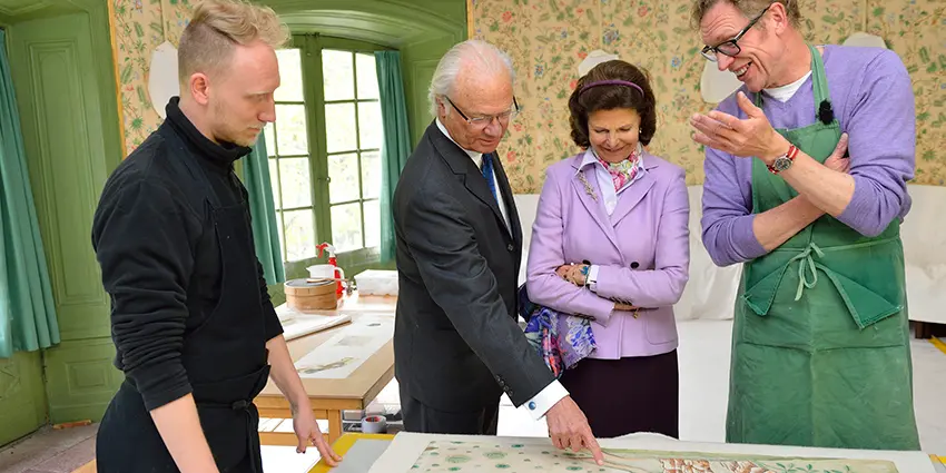 Tapetkonservering Kungaparet Kina slott världsarv Drottningholm